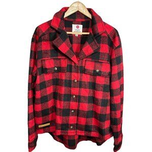 Simply Southern Shacket Shirt Red Black Heritage Plaid Button-Up‎ Flannel Sz M